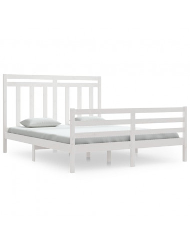 Giroletto Bianco in Legno Massello 160x200 cm