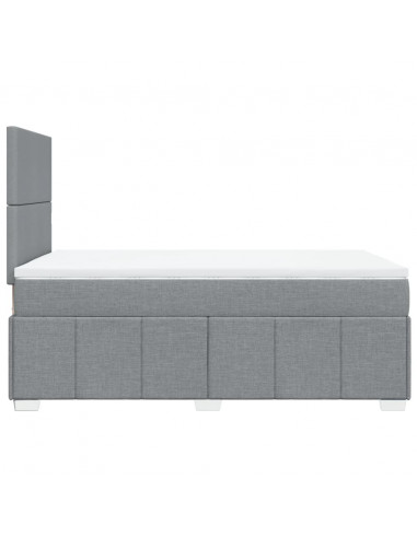 Giroletto a Molle con Materasso Grigio Chiaro 120x190cm Tessuto