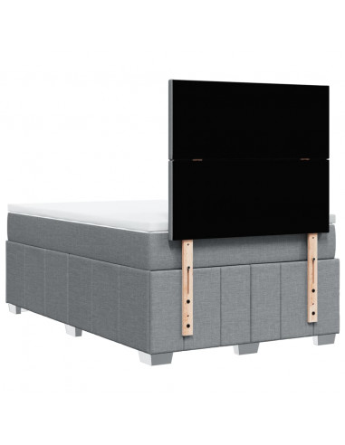 Giroletto a Molle con Materasso Grigio Chiaro 120x190cm Tessuto