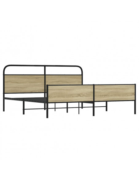 Giroletto senza Materaso in Metallo Rovere Sonoma 200x200 cm
