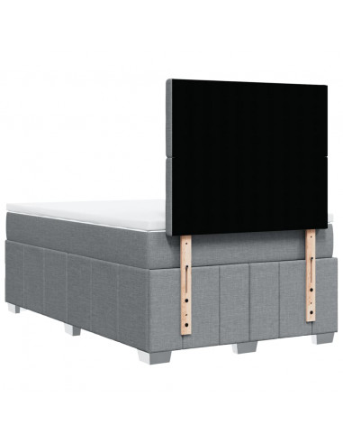 Giroletto a Molle con Materasso Grigio Chiaro 120x190cm Tessuto