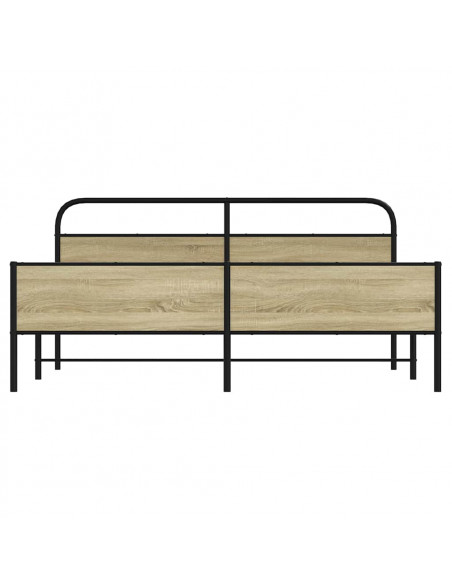Giroletto senza Materaso in Metallo Rovere Sonoma 200x200 cm