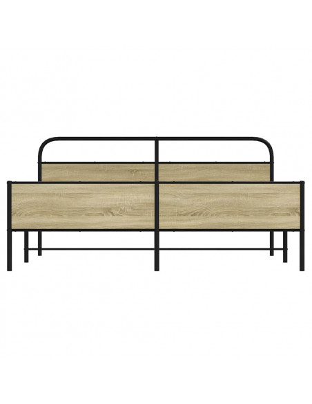 Giroletto senza Materaso in Metallo Rovere Sonoma 193x203 cm
