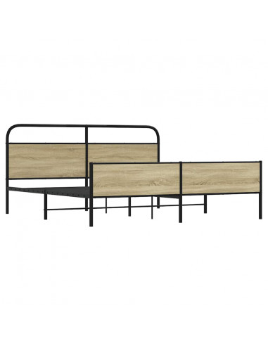 Giroletto senza Materaso in Metallo Rovere Sonoma 183x213 cm