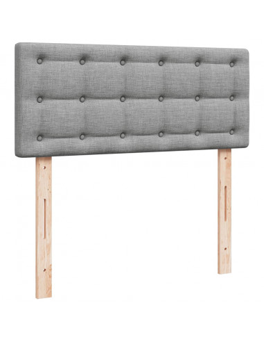 Giroletto a Molle con Materasso Grigio Chiaro 120x190cm Tessuto