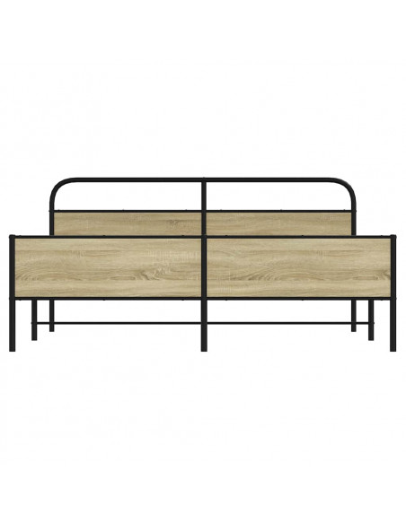 Giroletto senza Materaso in Metallo Rovere Sonoma 183x213 cm