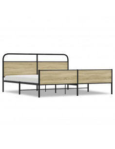 Giroletto senza Materaso in Metallo Rovere Sonoma 180x200 cm