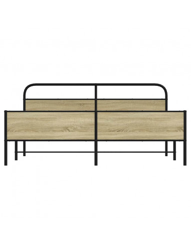Giroletto senza Materaso in Metallo Rovere Sonoma 180x200 cm