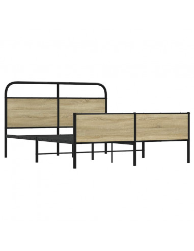 Giroletto senza Materaso in Metallo Rovere Sonoma 160x200 cm
