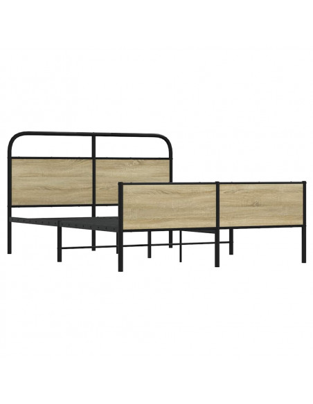 Giroletto senza Materaso in Metallo Rovere Sonoma 160x200 cm