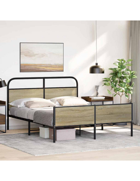 Giroletto senza Materaso in Metallo Rovere Sonoma 160x200 cm
