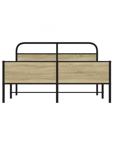 Giroletto senza Materaso in Metallo Rovere Sonoma 160x200 cm
