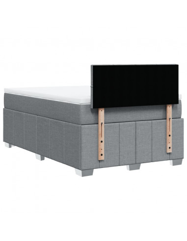 Giroletto a Molle con Materasso Grigio Chiaro 120x190cm Tessuto