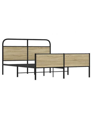 Giroletto senza Materaso in Metallo Rovere Sonoma 150x200 cm