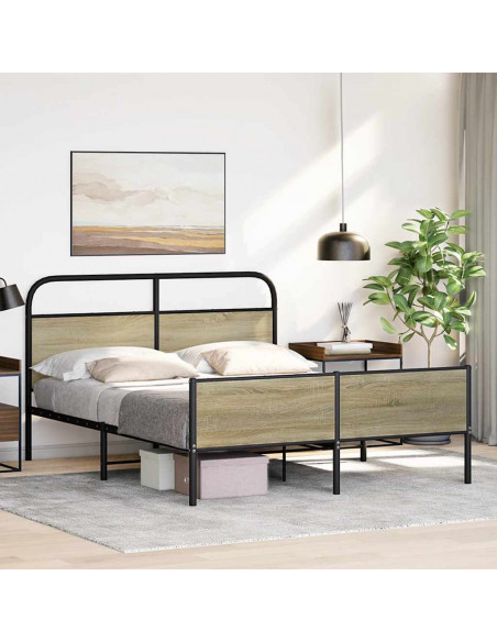 Giroletto senza Materaso in Metallo Rovere Sonoma 150x200 cm