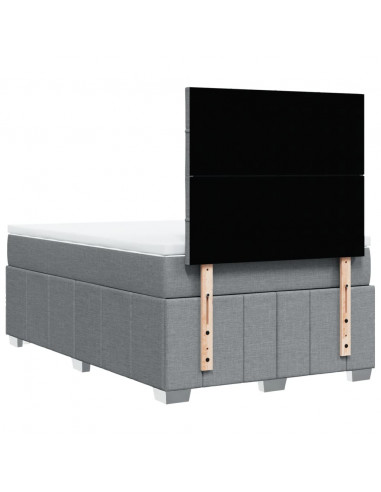 Giroletto a Molle con Materasso Grigio Chiaro 120x190cm Tessuto