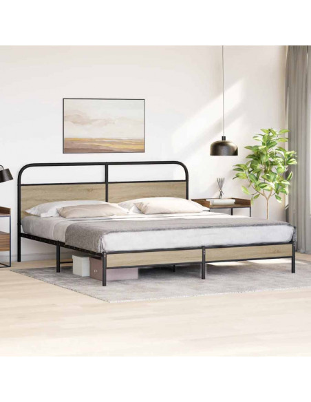Giroletto senza Materaso in Metallo Rovere Fumo 200x200 cm
