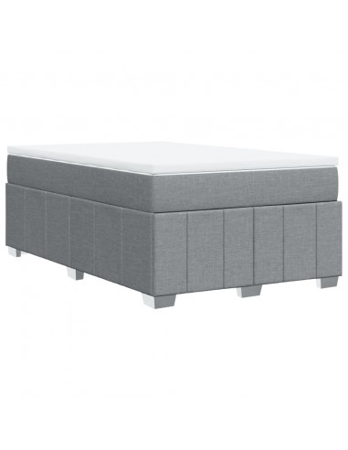 Giroletto a Molle con Materasso Grigio Chiaro 120x190cm Tessuto