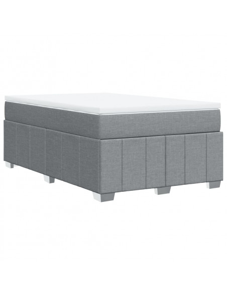 Giroletto a Molle con Materasso Grigio Chiaro 120x190cm Tessuto