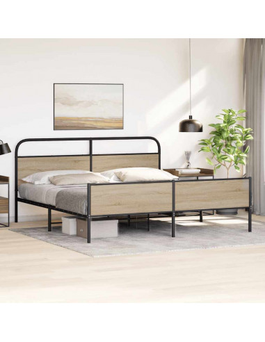 Giroletto senza Materaso in Metallo Rovere Fumo 200x200 cm