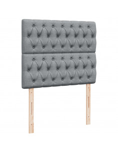 Giroletto a Molle con Materasso Grigio Chiaro 120x190cm Tessuto 2