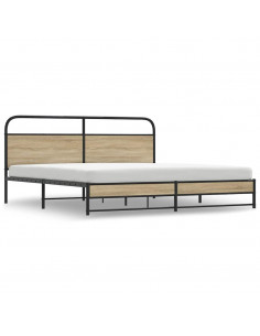 Giroletto senza Materaso in Metallo Rovere Fumo 200x200 cm