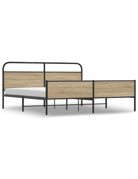 Giroletto senza Materaso in Metallo Rovere Fumo 193x203 cm
