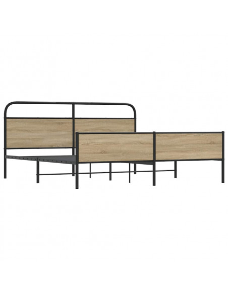 Giroletto senza Materaso in Metallo Rovere Fumo 193x203 cm