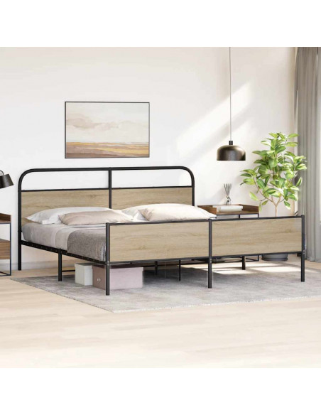 Giroletto senza Materaso in Metallo Rovere Fumo 193x203 cm