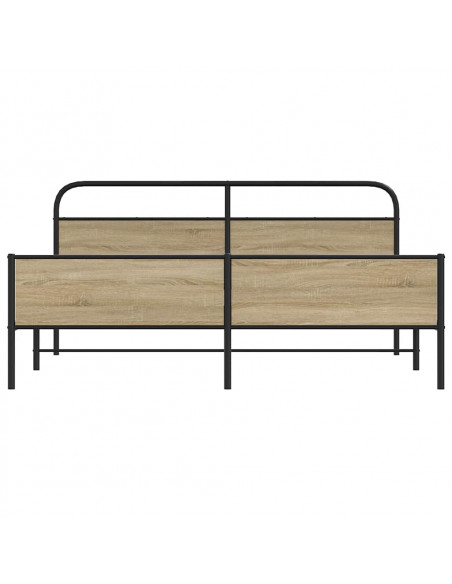 Giroletto senza Materaso in Metallo Rovere Fumo 193x203 cm