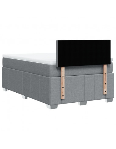 Giroletto a Molle con Materasso Grigio Chiaro 120x190cm Tessuto