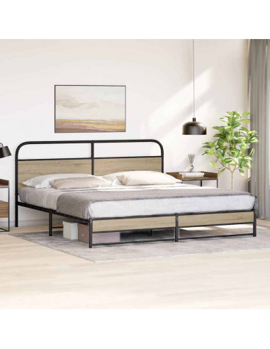 Giroletto senza Materaso in Metallo Rovere Fumo 193x203 cm