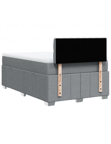 Giroletto a Molle con Materasso Grigio Chiaro 120x190cm Tessuto