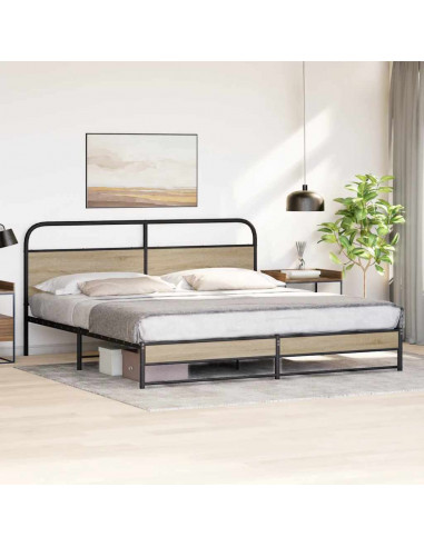 Giroletto senza Materaso in Metallo Rovere Fumo 183x213 cm