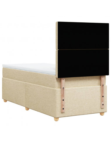 Giroletto a Molle con Materasso Crema 90x190 cm in Tessuto