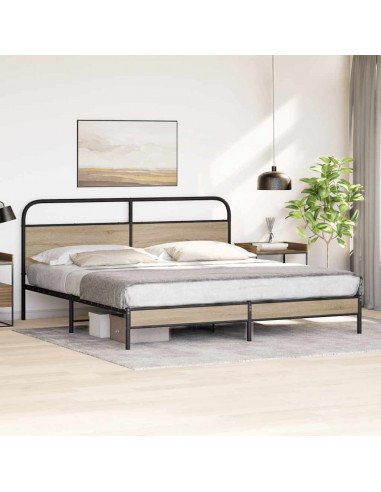 Giroletto senza Materaso in Metallo Rovere Fumo 183x213 cm