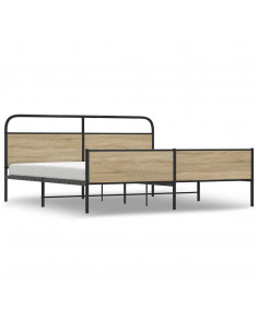 Giroletto senza Materaso in Metallo Rovere Fumo 183x213 cm