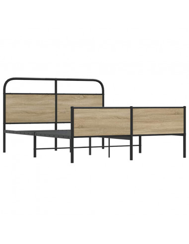 Giroletto senza Materaso in Metallo Rovere Fumo 180x200 cm