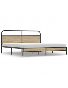 Giroletto senza Materaso in Metallo Rovere Fumo 180x200 cm