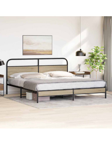 Giroletto senza Materaso in Metallo Rovere Fumo 180x200 cm