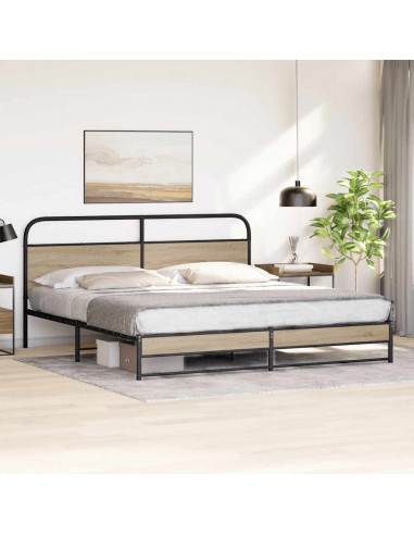 Giroletto senza Materaso in Metallo Rovere Fumo 180x200 cm