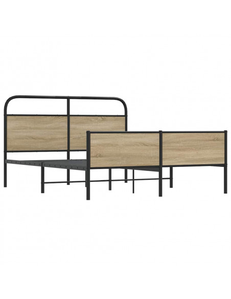 Giroletto senza Materaso in Metallo Rovere Fumo 160x200 cm
