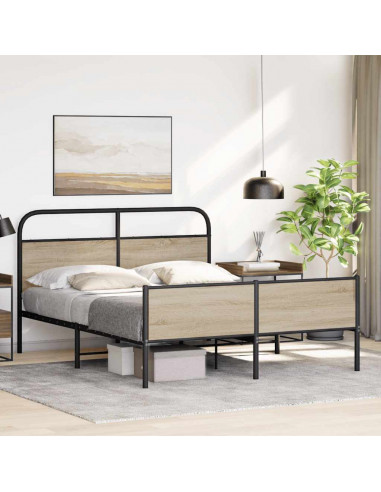 Giroletto senza Materaso in Metallo Rovere Fumo 160x200 cm