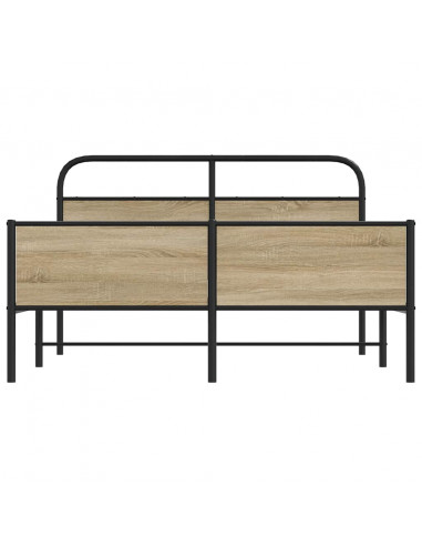 Giroletto senza Materaso in Metallo Rovere Fumo 160x200 cm