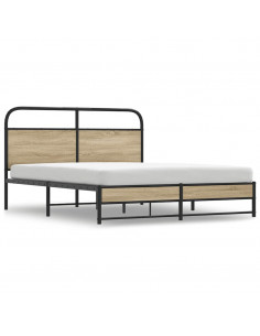 Giroletto senza Materaso in Metallo Rovere Fumo 160x200 cm