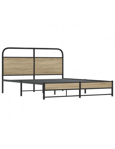 Giroletto senza Materaso in Metallo Rovere Fumo 160x200 cm