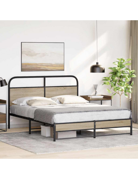 Giroletto senza Materaso in Metallo Rovere Fumo 160x200 cm