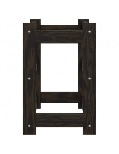 Portabottiglie per 12 Bottiglie Nero Legno Massello di Pino