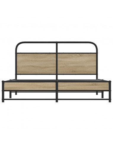 Giroletto senza Materaso in Metallo Rovere Fumo 160x200 cm