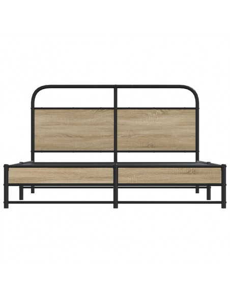 Giroletto senza Materaso in Metallo Rovere Fumo 160x200 cm